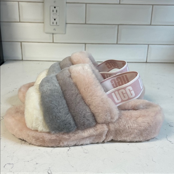 UGG Women's Fluff Yeah Slide Quartz Slipper - 1097169 Fluffy Slippers Size 9 - Picture 12 of 17